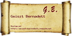 Geiszt Bernadett névjegykártya